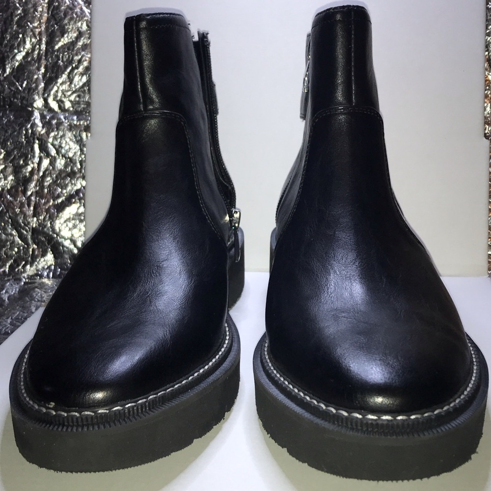 SOUL Naturalizer Men's Black Leather Chukka Zip Boots